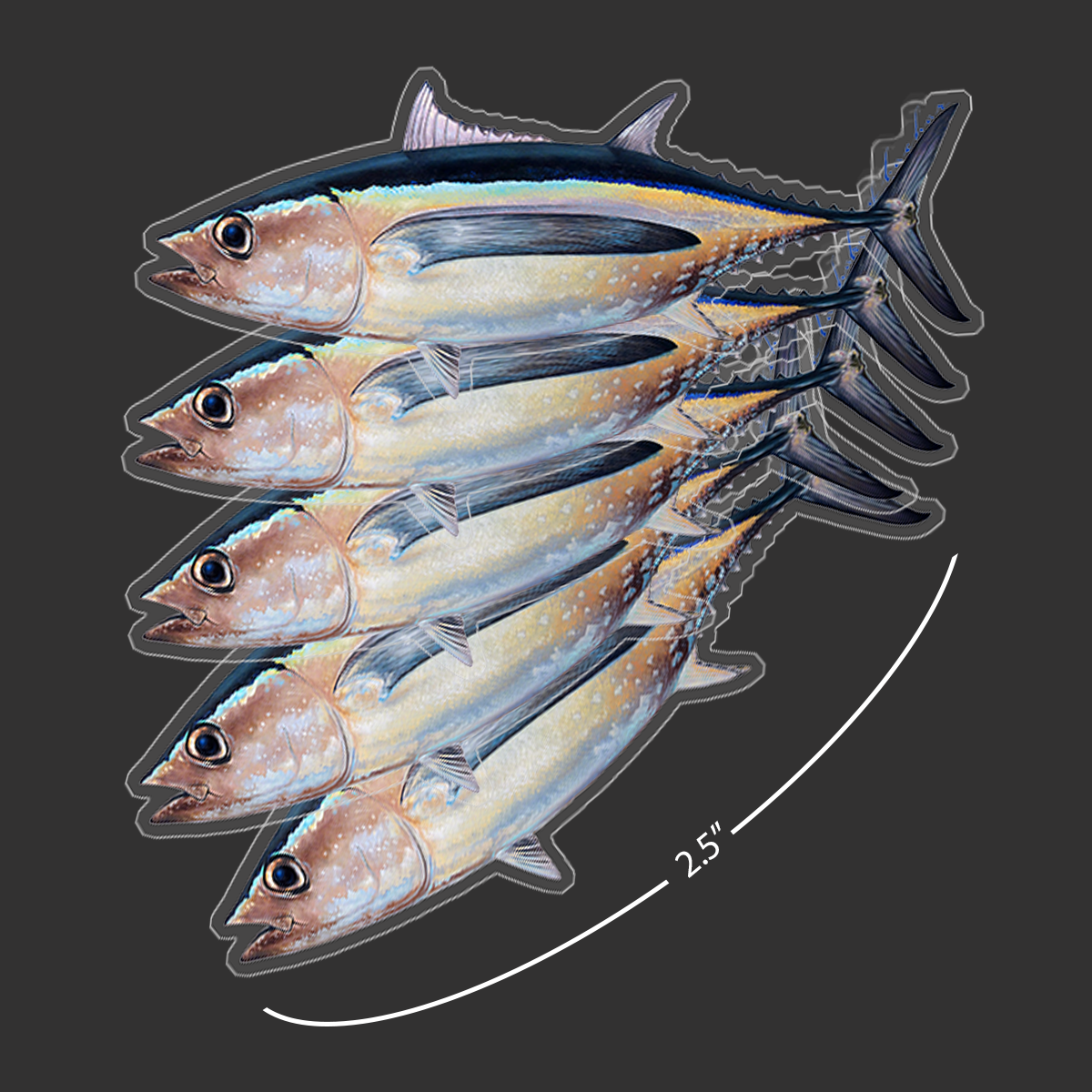 Mini Albacore Tuna Stickers (Pack of 5)