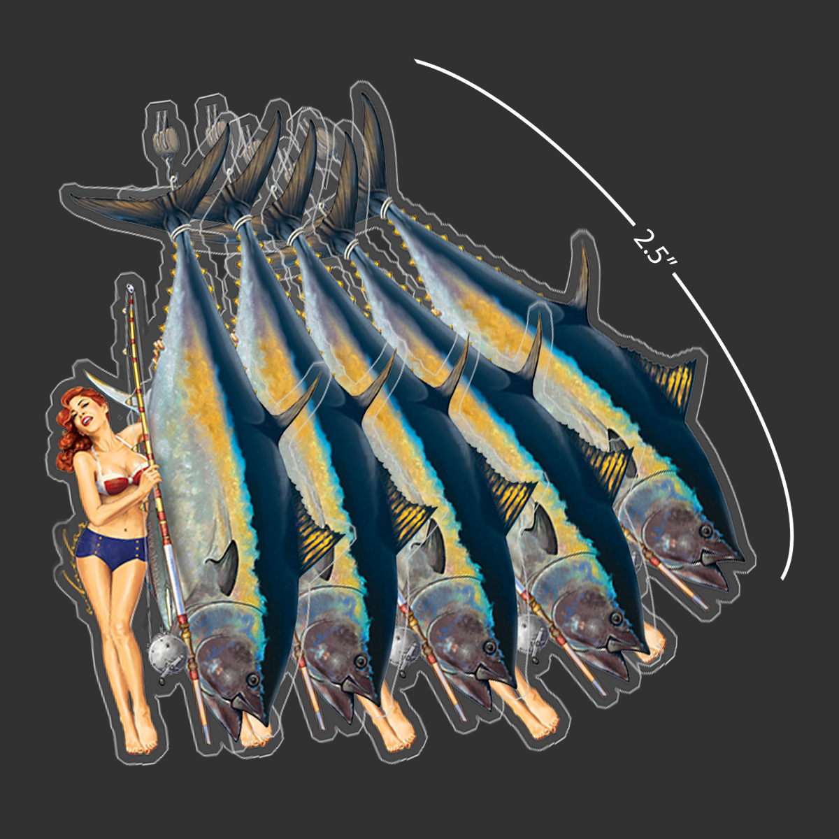 Mini Caroline Bluefin Stickers (Pack of 5)